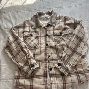 Ci Sono Plaid Sherpa-Lined Jacket